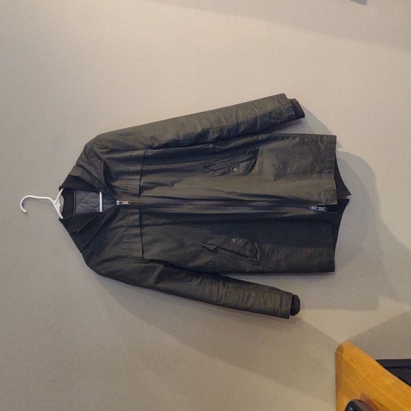 Topman dark green mens medium removable liner g hooded medium length coat
